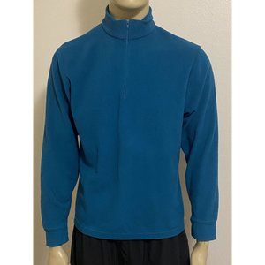 Sahalie Women's 1/4 Zip Medium Pullover Fleece Teal Blue